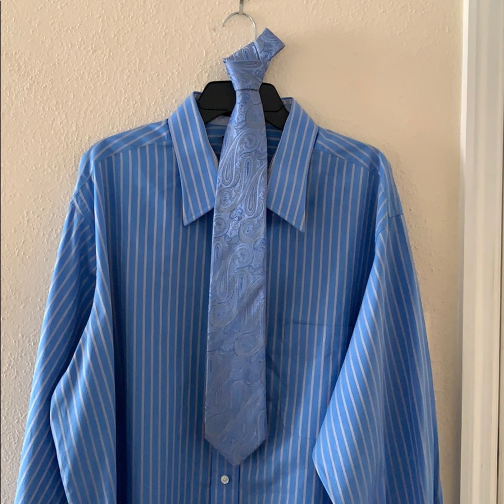 NWOT Dress Shirt, French cuffs, w/ Tie